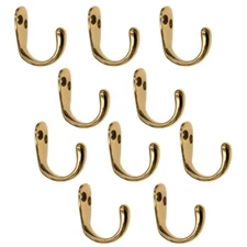 10 Pack Warwick Polished Brass Single Coat, Robe, Towel, Utility Hook BH2001PB