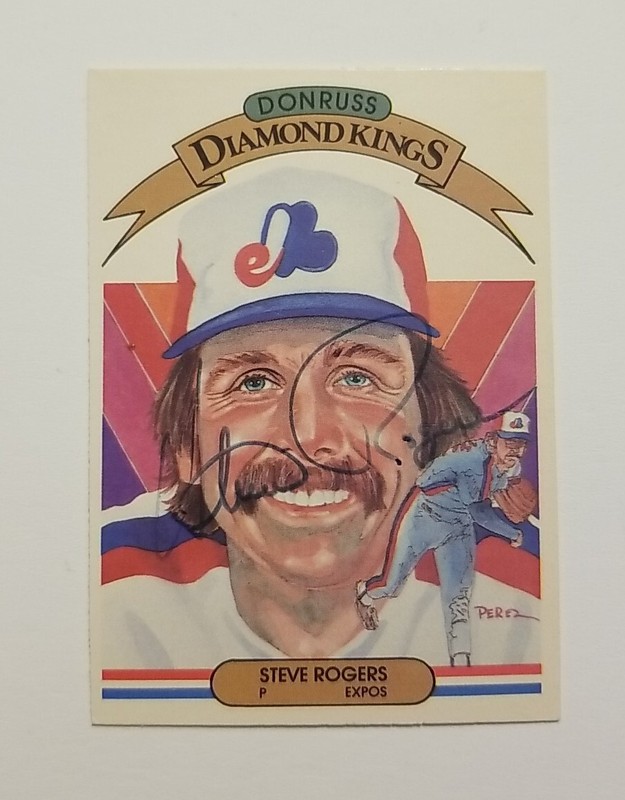 Steve Rogers Autograph In Person signed 1982 Donruss Diamond kings #18 Expos