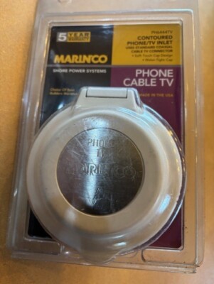 MARINCO CONTOURED PHONE/ TV INLET STANDART COAXIAL CABLE CONECTOR PH6444TV