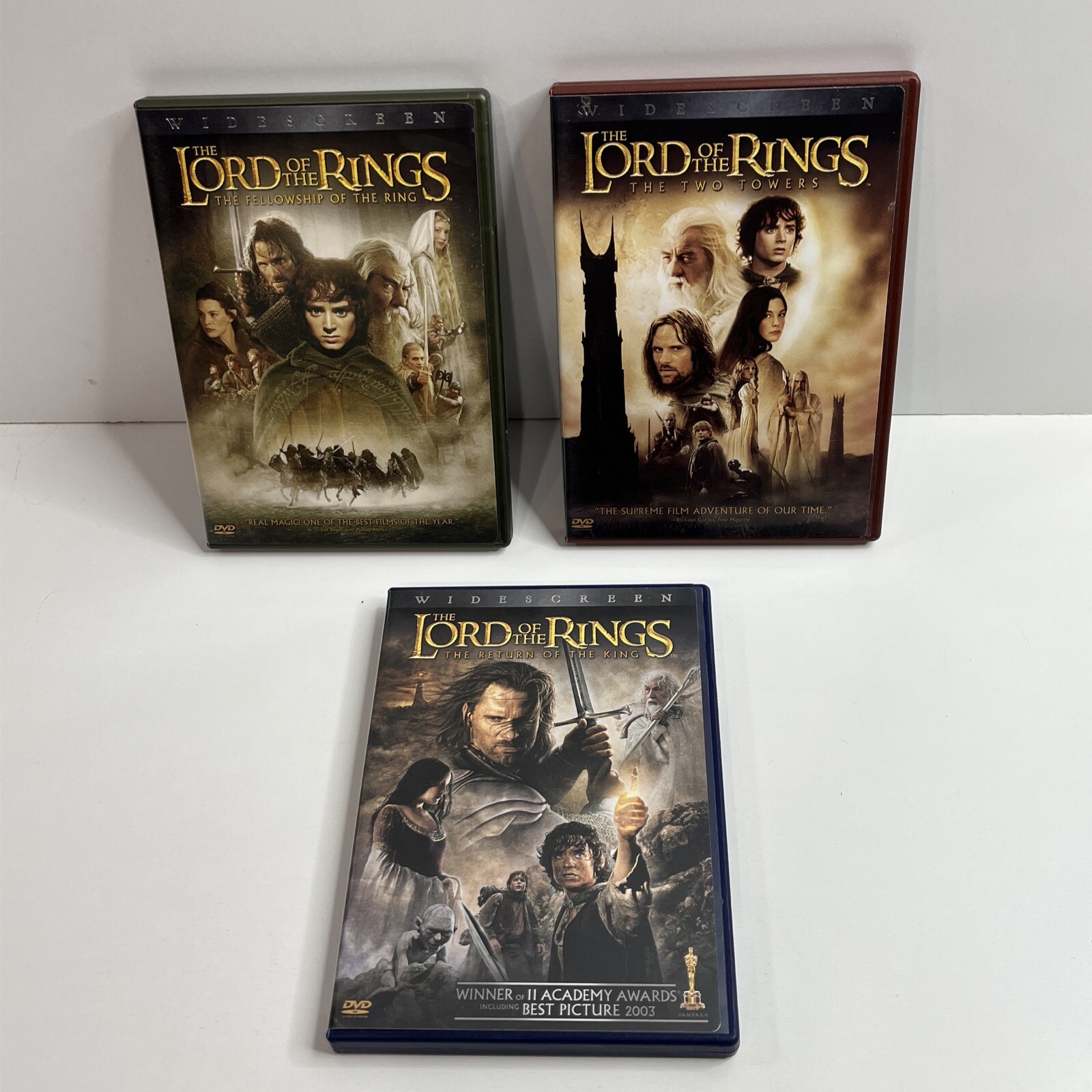 The Lord of the Rings Trilogy Lot of 3 DVD 2-Disc Collection Widescreen