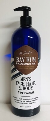 Mr. Barber ~ Bay Rum & Coconut Oil 3-in-1 Men s Wash ~ Hydrating & Nourishing