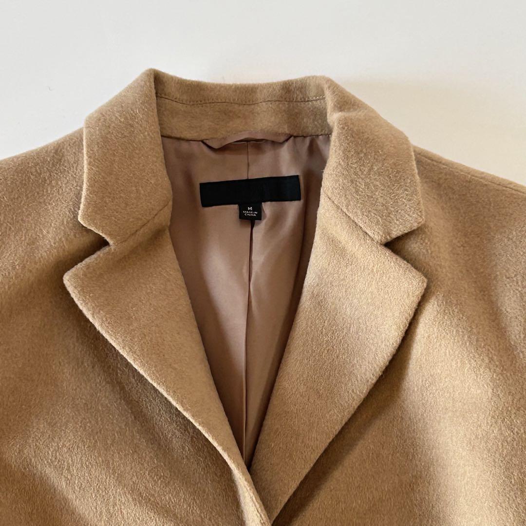 UNIQLO Wool Cashmere Chester Coat Women Size M Beige Outerwear