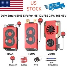 Daly Smart BMS LiFePo4 4S 12V/8S 24V/16S 48V 100A 150A 250A BMS with NTC BT lot