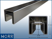 Restposten 50 Cm Edelstahl 25X25 Mm Glas Leisten Rohr Geschliffen 500 Mm V2A