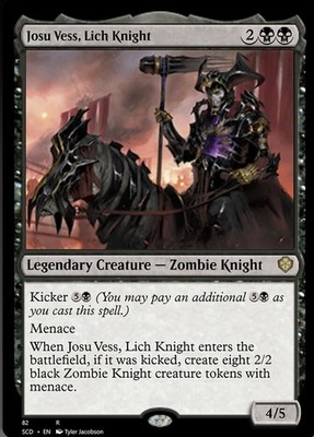 Josu Vess, Lich Knight Light Play, English Magic the Gathering MTG Starter Comma