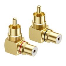 Cable Matters 2-Pack Right Angle RCA Adapter, 90 Degree RCA Adapter