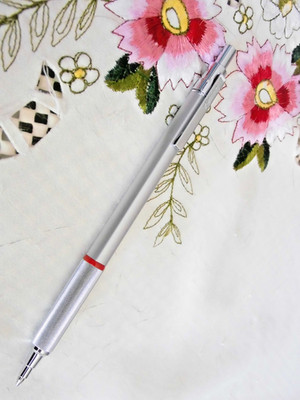 rOtring Rapid PRO Druck-Kugelschreiber mittlere Spitze Edelstahl Silber NEU/TOP