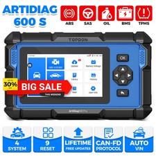 Us 2026topdon Ad600s V2.0 Obd2 Scanner Code Reader Abs Srs Auto Diagnostic Tool