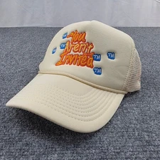 Hyde Park You Arent Invited Beige Trucker Hat Smiley Face Embroidery Mesh Cap