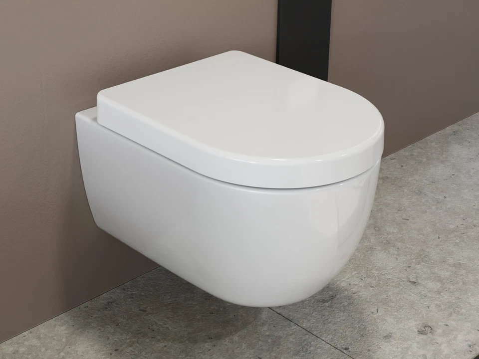 Spülrandlos Hänge Wand WC mit Softclose WC-Sitz Toilette Aqua Bagno Design 49cm - Bild 2 von 4