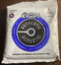 Martin Co. MA175 80/20 Custom Light Authentic Acoustic SP Bronze Guitar Strings