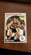 1990-91 NBA Hoops Drazen Petrovic Rookie Card #248 Trail Blazers RC. rookie card picture
