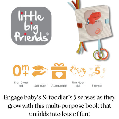 NEW Big Little Friends Soft Baby's First 2-in-1 Activity Book - Dino