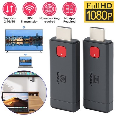 1080P@60Hz Wireless HDMI Extender 164ft 2.4/5G TX RX Plug Play for Camera PS5 TV