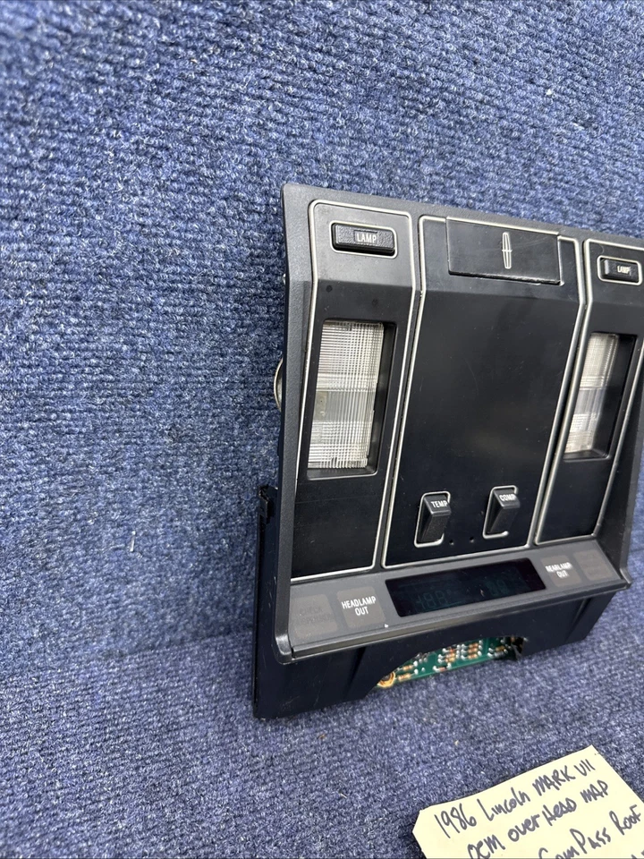 1984-1992 LINCOLN MARK VII Overhead Map Light Compass Roof Some Console Black - Image 3 of 4