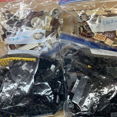 Lego Lot Of 7.75Lbs Misc Small Pieces As Is Black Brown Tan Mix