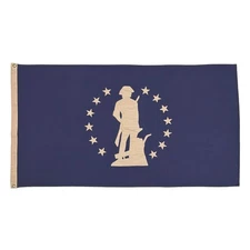 Vintage Cotton Sewn Minuteman Flag American USA War Bond Embroidered Textile Art