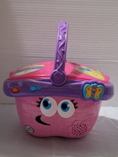 LeapFrog Shapess and Sharing Picnic Basket Pink 14 piece set sound works 