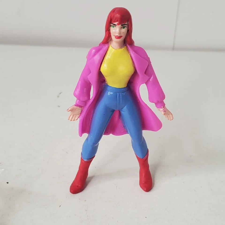 Figura Marvel Mary Jane Watson Spiderman con trajes a presión 1995 McDonald's Toy Foto 2 de 4