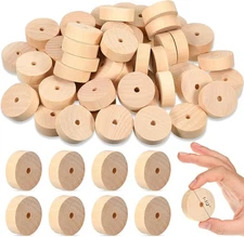 Thyle 150 Pcs Wooden Wheels Craft Bulk Wood 1.5 Inch Diameter, 1/2 Thick 