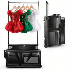 Dance Bag with Garment Rack 28" Glitter Black Dance Costumes Rolling Bags