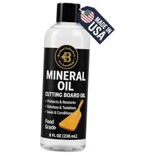BAMBUSI Mineral Oil for Wood Cutting Board - 8 oz Food Grade Wood Oil, 8 Fl Oz