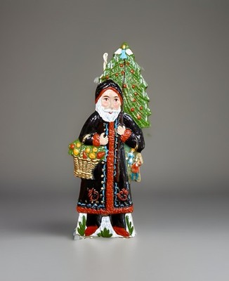 Vintage Wax Ornament Cast From Antique German Mold | Folk Kris Kringle c1825
