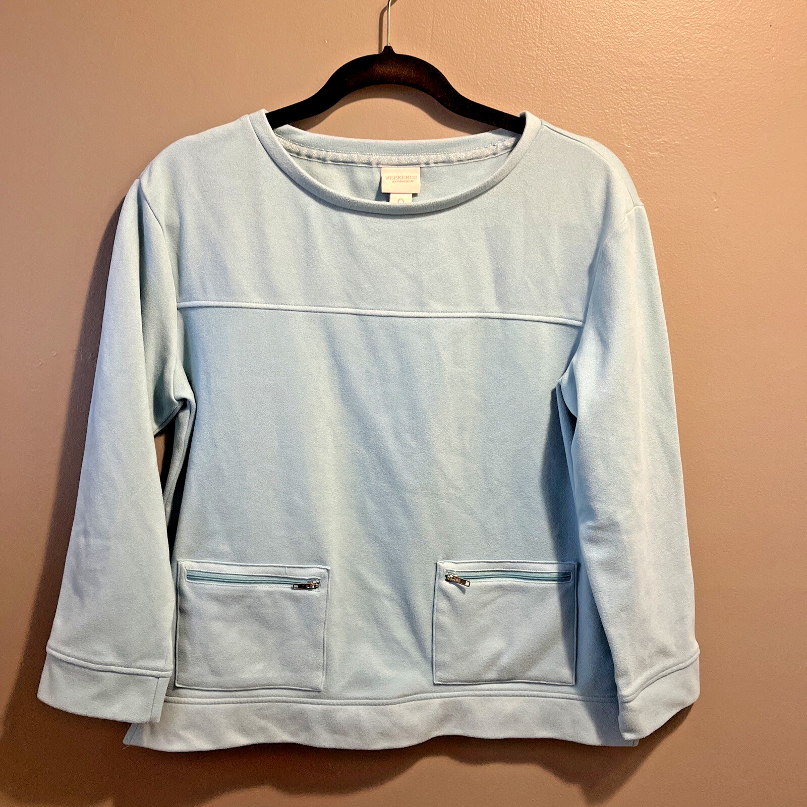 Weekends by Chicos Zip Pocket Pullover Sweater Wo… - image 3
