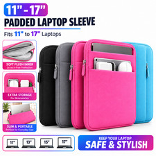 Laptop Sleeve 11-17 Inch Shockproof Slim Protective Case Zip Pocket Carry Bag