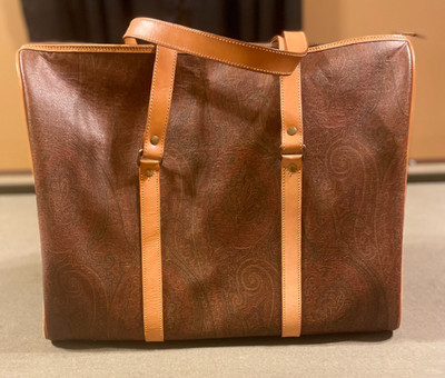 Etro Paisley Boston Bordeaux Travel Bag