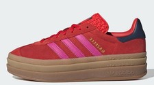 Adidas Gazelle Bold Womens Sneakers Red Semi Lucid Fuchsia Pink Navy Sizes 6-9.5