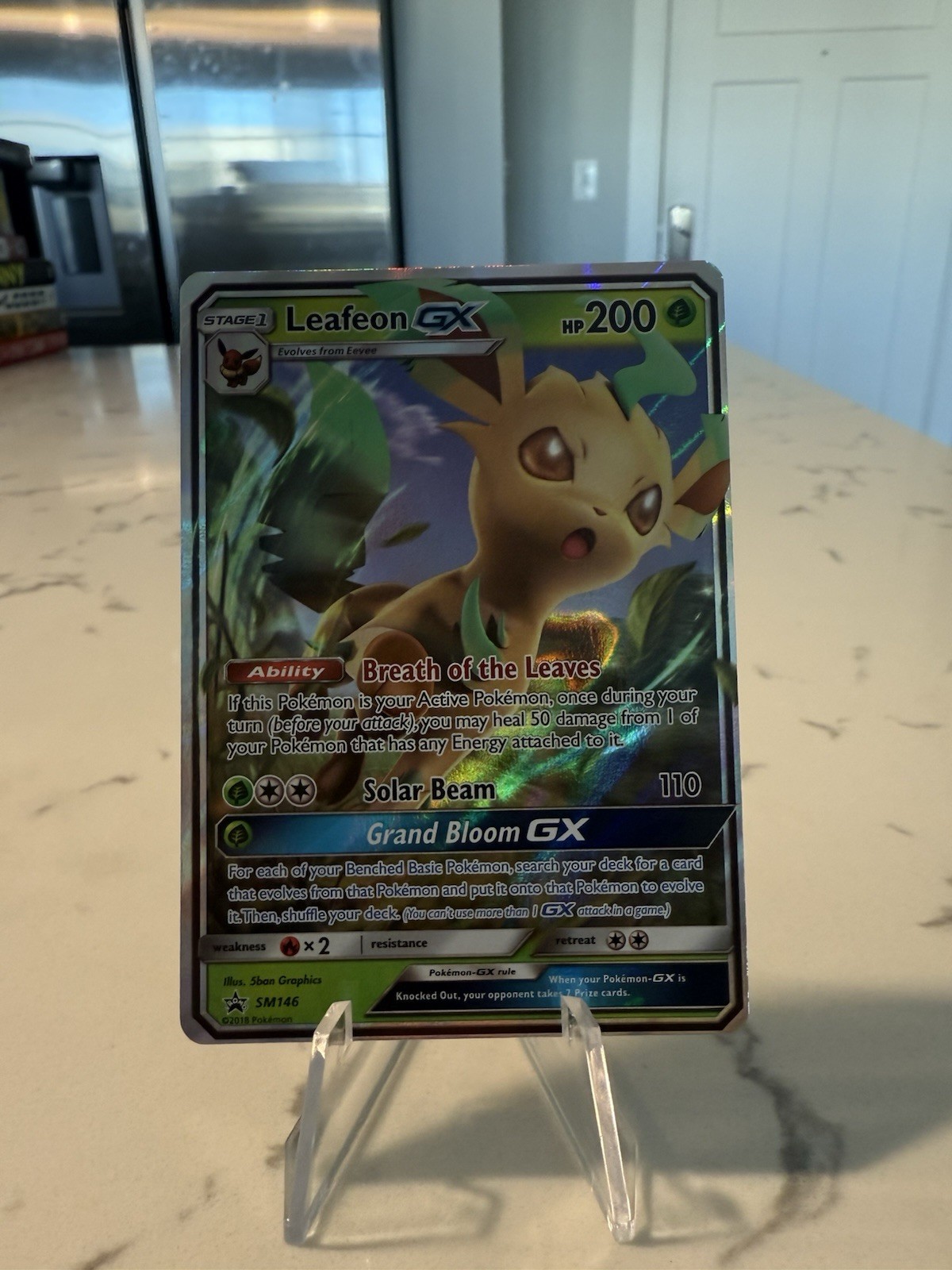 Leafeon GX SM146 Sun and Moon Black Star Promo Pokemon Card Near Mint