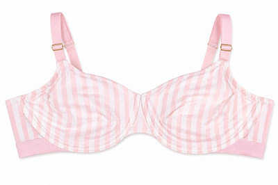 Victoria's Secret T-Shirt Cotton Unlined Scoop Strappy Bra Pink Stripe 40D NWT