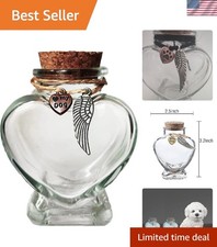 Heart-Shaped Glass Pet Memorial Bottle Keepsake - Cherish Your Furry Friend