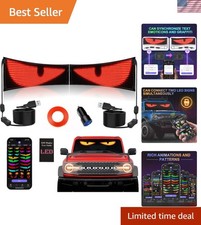 15''x4'' LED Devil Eyes Light - 2PCS Car Window Sign, App Controlled Animated