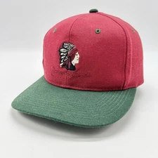 Vintage Chippewa Roots Hat Cap Snapback USA Red Green 90s Milano Youngan Tribal