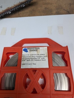 Stainless Steel Strapping Roll Band 100 Feet 5/8 x .030 Inch