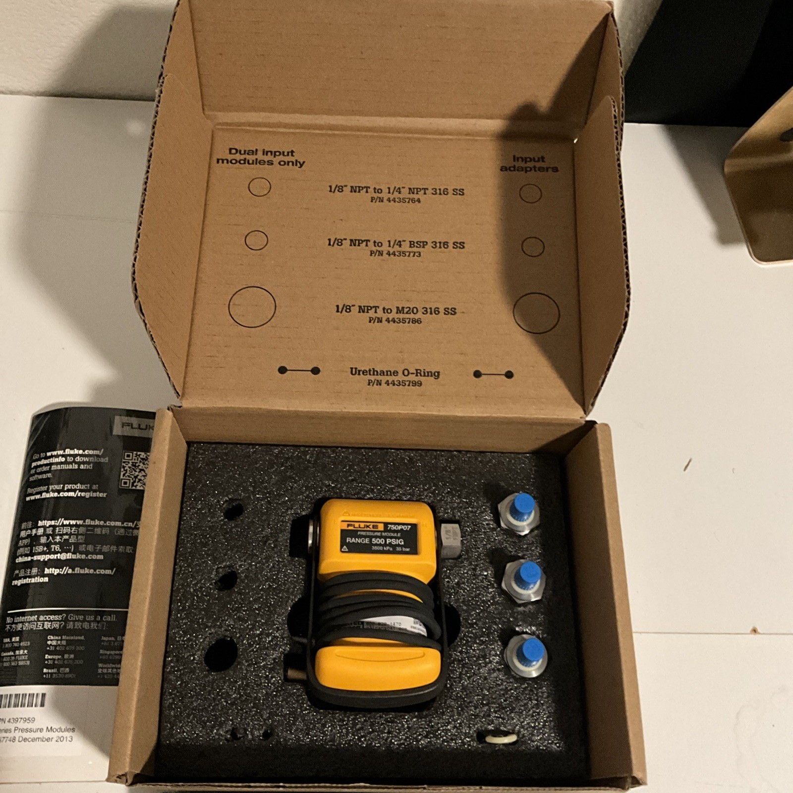 Fluke 750P07 Pressure Module, Pressure Range 0-500 PSIG (3500 kPa / 35 bar)