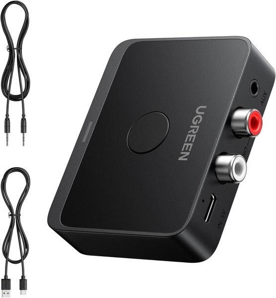 UGREEN Receptor Bluetooth 6.0 LDAC/SBC/AAC Audio USB-C Adaptador 2RCA 3.5 mm