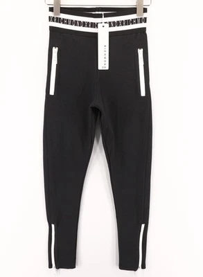 Leggings Femme Richmond S NOIR Stretch Taille Haute Tout Temps Bord Blanc - Photo 1/4