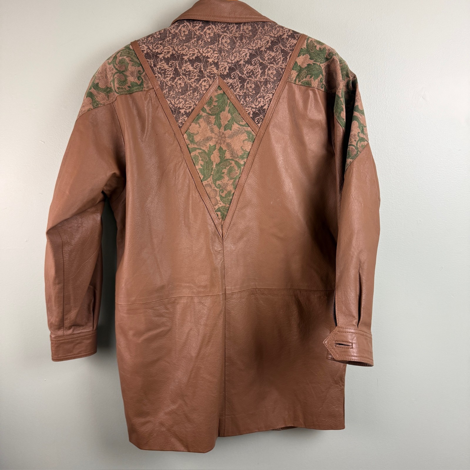 Vintage 80s Patchwork Leather Jacket Boho Western… - image 9