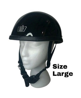New AHP DOT FMVSS 218 Motorcycle Gloss Black Helmet Size Large- Scratched