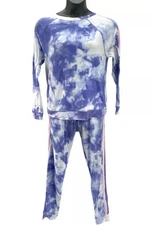 Splendid Ombre French Terry Pullover and Jogger Set Lilac Tie Dye A391478 Sz Med
