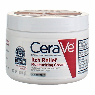 4 Pack CeraVe Moisturizing Itch Relief Cream, 12 oz