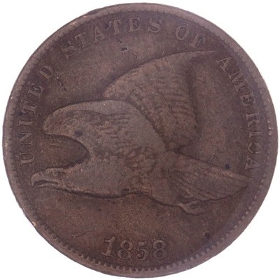 1858 (P) Flying Eagle Cent Small Letters Fine Penny FN See Pics P400