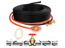 2ft Self-Regulating Pipe Heating Cable with Thermostat, ETL Listed, 120V 3W/FT