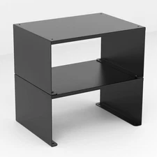 Kitchen Counter Shelf Set of 2, Cabinet Organizer Black Stackable 2 Pack 