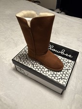 womens boots willow bee zoey chestnut tall comfort pull on flux inside nwb.
