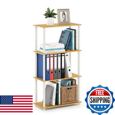Furinno 99557Be/Wh Turn-N-Tube 4-Tier Multipurpose Shelf Display Rack -