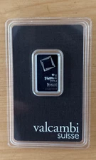 10 gram .9995 Platinum Bar Valcambi Suisse in Assay